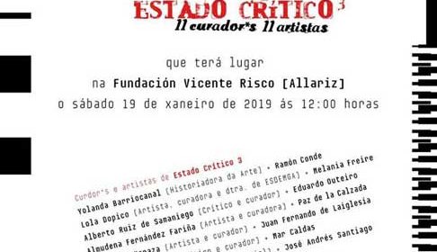 Presentación do libro ‘Estado Crítico 3. 11 curador*s 11 artistas’. Fundación Vicente Risco